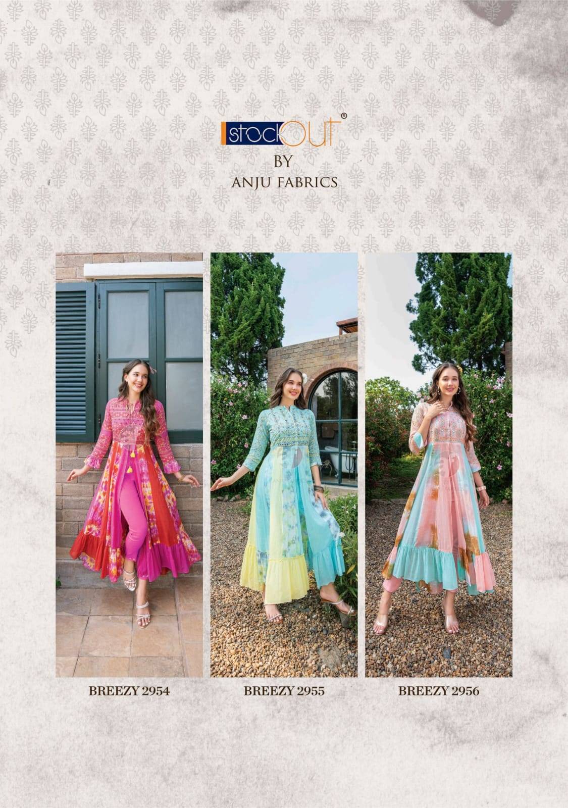 Breezy vol-2 by Anu fabrics 2951 TO 2956 SERIES Indian PURE MAL COTTON party wear kurti with pant At Wholesale Price